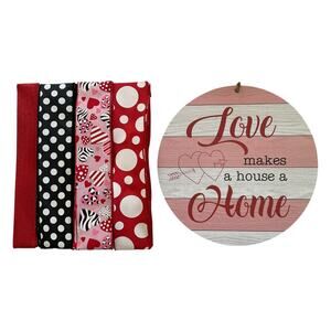 Valentine Wreath Kit | “Love Makes a House a Home” Sign + Ribbons | DIY Bundle